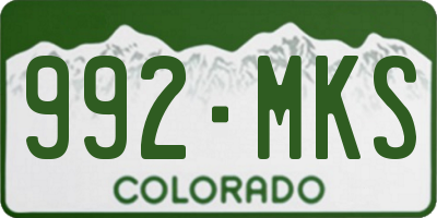 CO license plate 992MKS