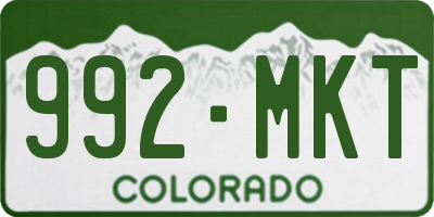 CO license plate 992MKT