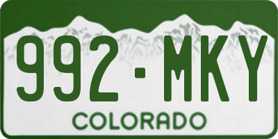 CO license plate 992MKY