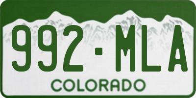 CO license plate 992MLA