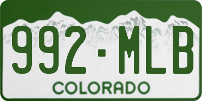 CO license plate 992MLB