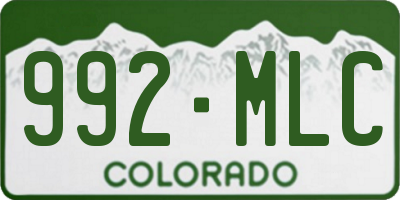 CO license plate 992MLC