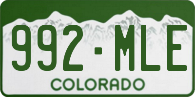 CO license plate 992MLE