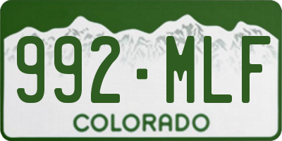 CO license plate 992MLF