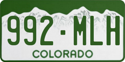 CO license plate 992MLH