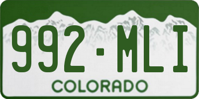 CO license plate 992MLI