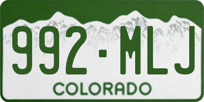 CO license plate 992MLJ