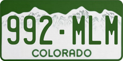 CO license plate 992MLM