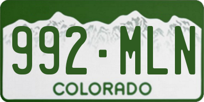 CO license plate 992MLN