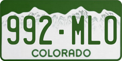 CO license plate 992MLO