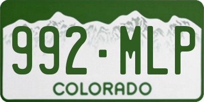 CO license plate 992MLP