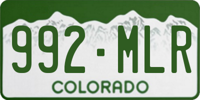 CO license plate 992MLR