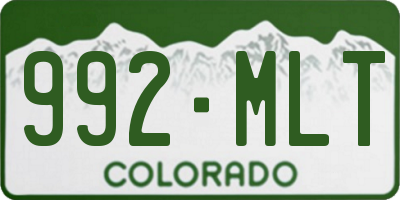 CO license plate 992MLT