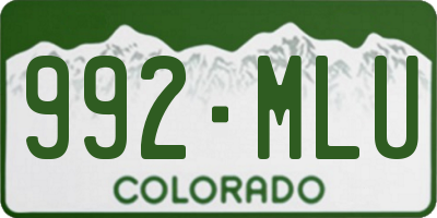 CO license plate 992MLU