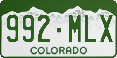 CO license plate 992MLX
