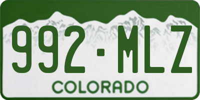 CO license plate 992MLZ