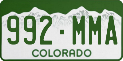 CO license plate 992MMA