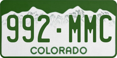 CO license plate 992MMC