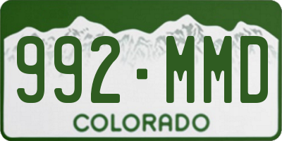 CO license plate 992MMD