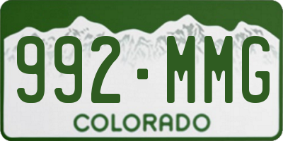 CO license plate 992MMG