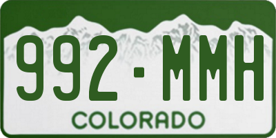 CO license plate 992MMH