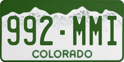 CO license plate 992MMI