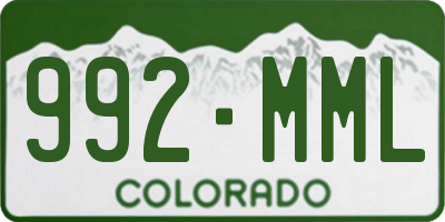 CO license plate 992MML