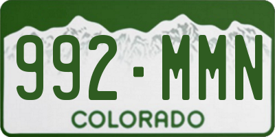 CO license plate 992MMN