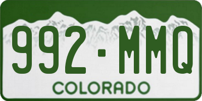 CO license plate 992MMQ