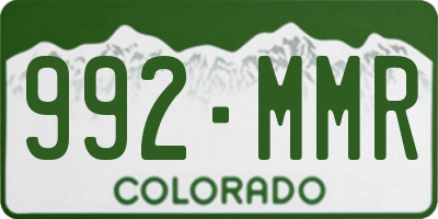 CO license plate 992MMR