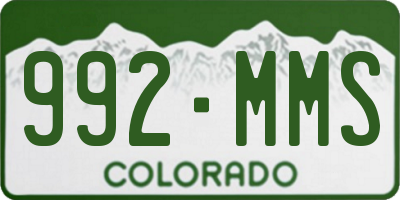 CO license plate 992MMS