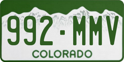 CO license plate 992MMV