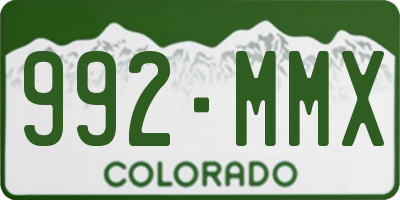CO license plate 992MMX