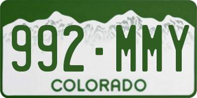 CO license plate 992MMY