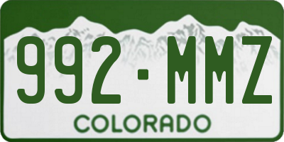 CO license plate 992MMZ