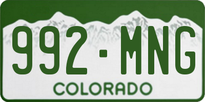 CO license plate 992MNG