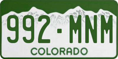 CO license plate 992MNM