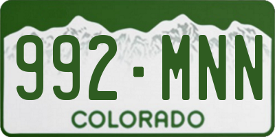 CO license plate 992MNN