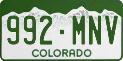 CO license plate 992MNV