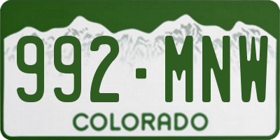 CO license plate 992MNW