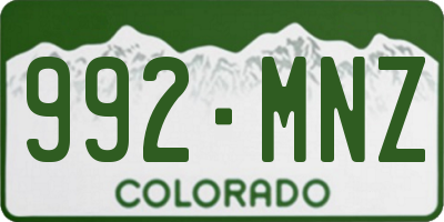 CO license plate 992MNZ