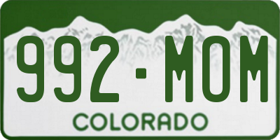 CO license plate 992MOM