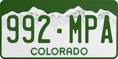 CO license plate 992MPA