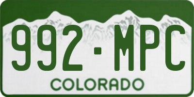 CO license plate 992MPC