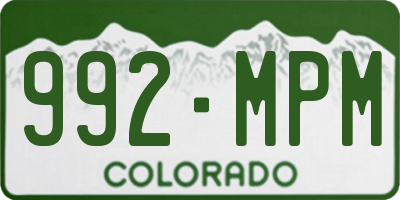 CO license plate 992MPM