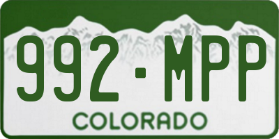 CO license plate 992MPP