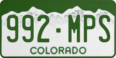 CO license plate 992MPS