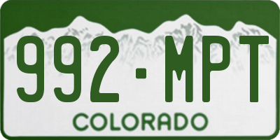 CO license plate 992MPT