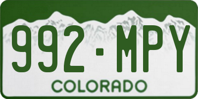 CO license plate 992MPY