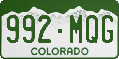 CO license plate 992MQG